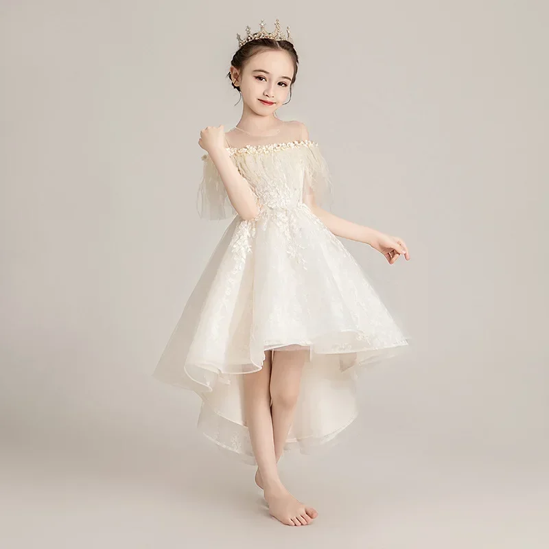 Flower Girl Princess Dress Fluffy garze Host per bambini Walk Show abito da sera bambina abito da sposa Flower Girl Performanc