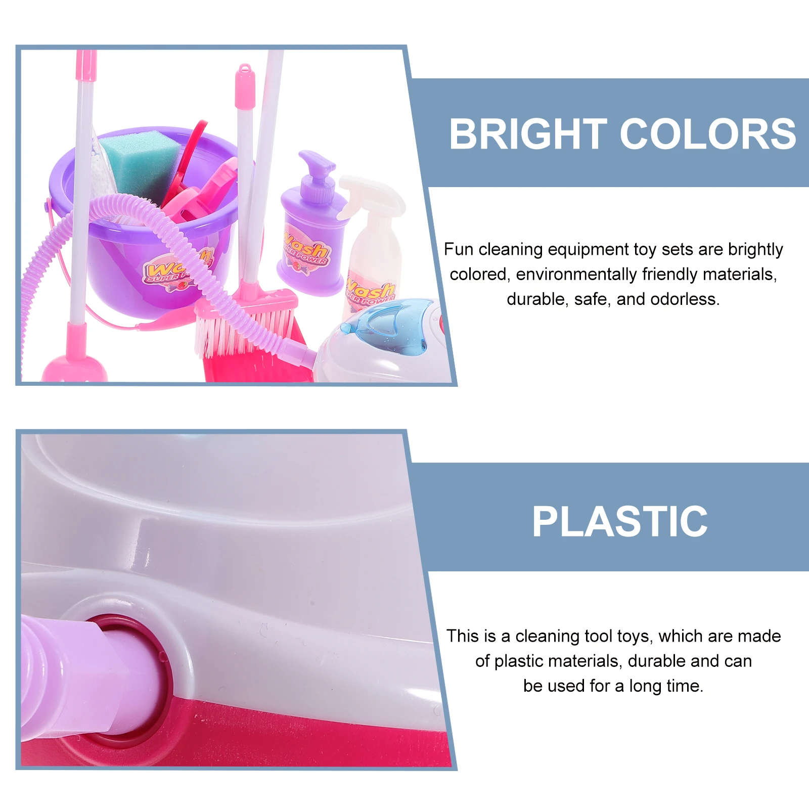 Ensemble de jouets d'aspirateur pour enfants de couleurs vives, équipement de nettoyage amusant, outils de maison de jeu pour enfants, aide à la maison