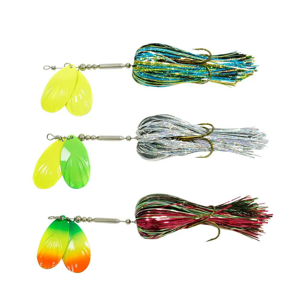 MUKUN Buzzbait Metal Spinner Fishing Lure Rubber 22cm 45g Jig Spinner Bait Sequin Lure Jig Head Metal Spoons