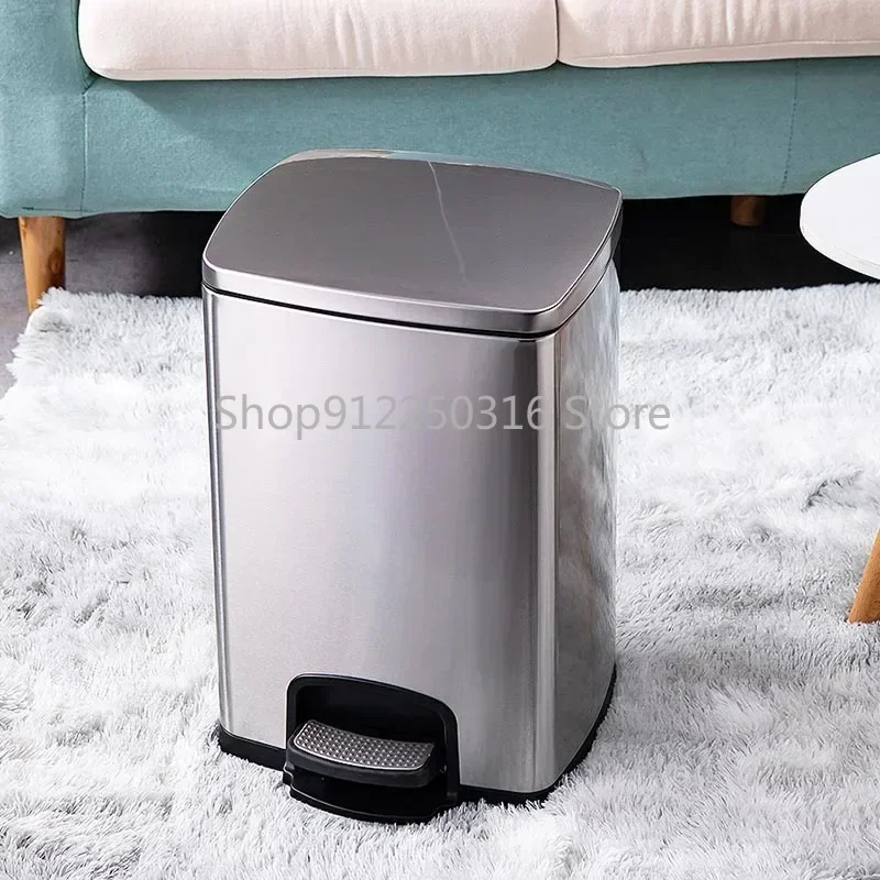 Stainless Steel Trash Can Bathroom Garbage Recycling Large Capacity Luxury Trash Can Kitchen Dumpster Lixeira Banheiro Bucket