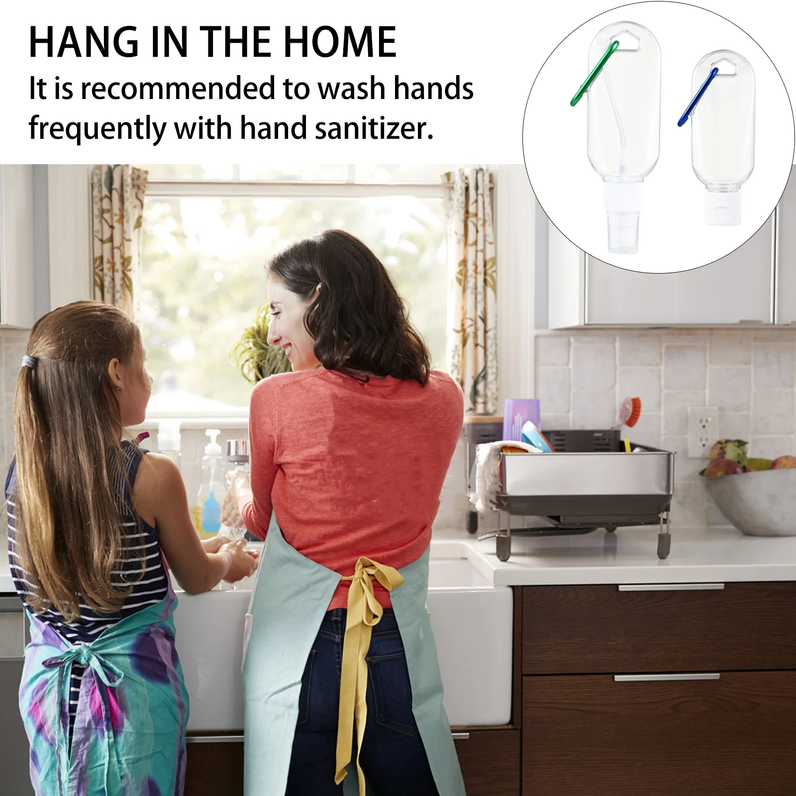 

6Pcs Refillable Travel Bottles Keychain Bottle Set Portable Plastic Empty Bottles for Hand Lotion Shampoo Bath Oil