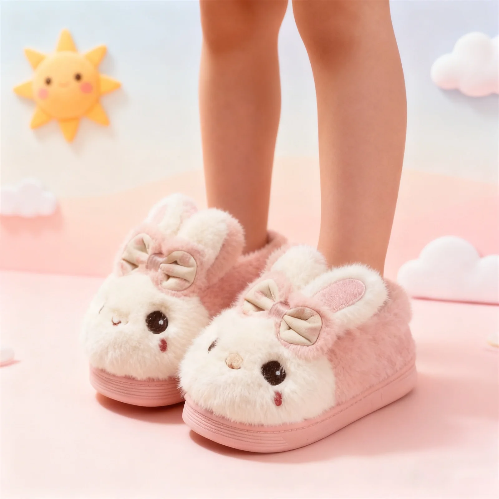 

Baby Warm Cotton Shoes Autumn Winter New Boys Girls Cartoon Animal Cotton Slippers Non Slip Comfortable Soft Sole Plush Slippers