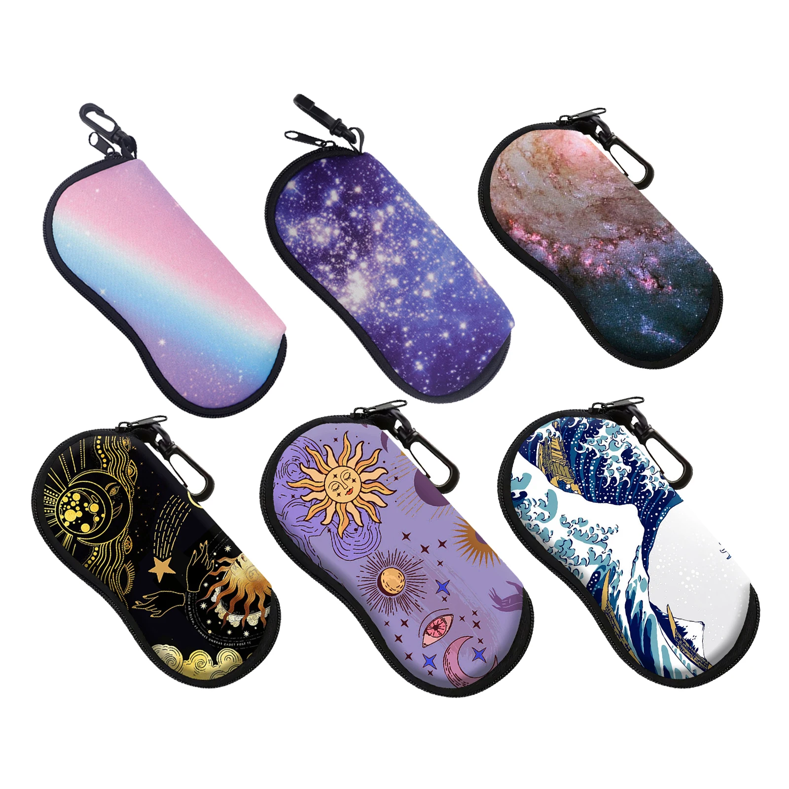 Waves Starry Night Glasses Case Anti-Fall Prints Sunglasses Storage Box Vintage Eye Contacts Case Men Women Fashion Accessories