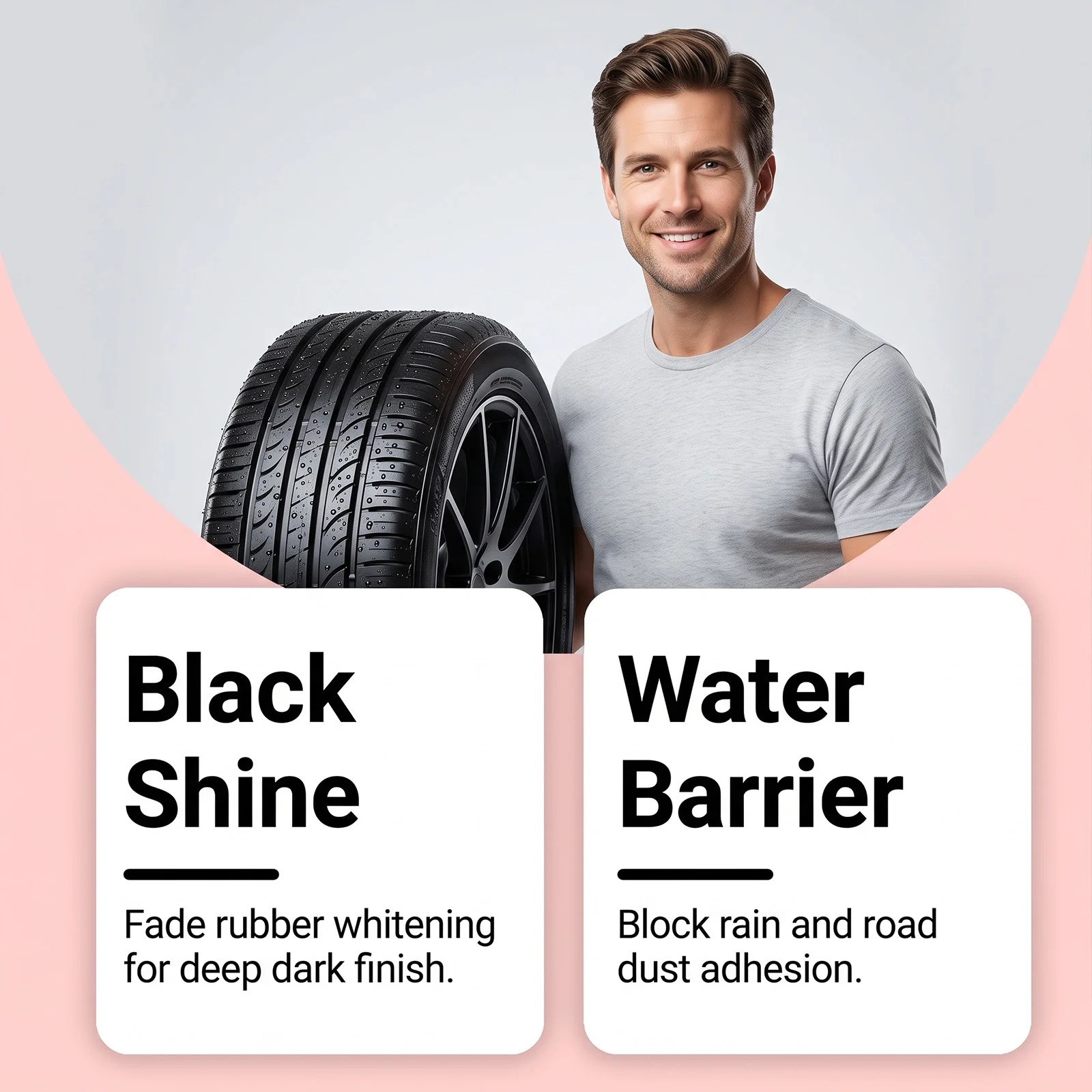Tire Black Restorer Paste 50g With Sponge Renew Faded Rubber Shine Deep Gloss Finish UV Protect Car Wheel Dressing Cream Paste