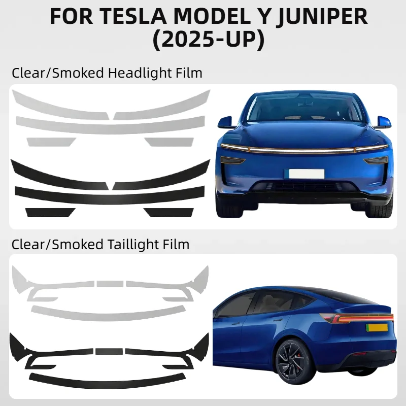 Film de protection anti-rayures en TPU pour phares, feux de brouillard et feux arrière de Tesla Model Y Juniper 2025 2026 – Accessoires automobiles