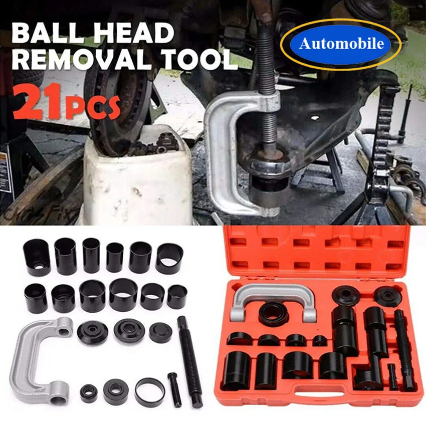 21 PCS Ball Joint Press Kit C-press Ball Joint Tools Steel Brake Anchor Pins Press and Removal Tools with Case ﻿