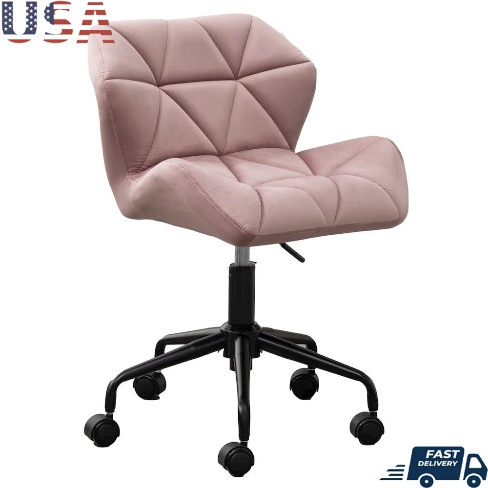 

Adjustable Swivel Office Chair Tufted Comfort High-Density Foam Velvet Padded Ergonomic Design Sturdy Metal Base Casters Indoor