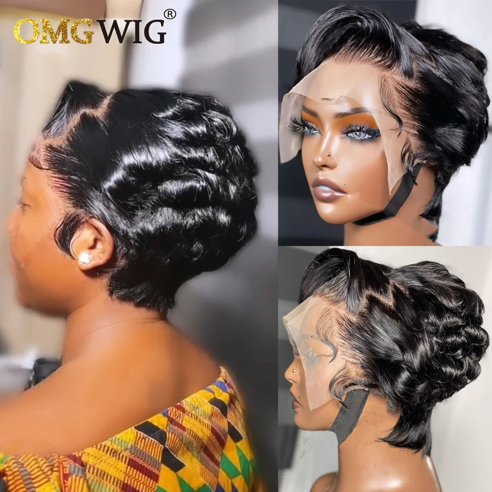 

Парик блонд 13x4 на сетке с эффектом омбре, бразильские парики без повреждений, человеческие волосы для женщин, волнистые волосы с выщипанными волосами, короткий Боб, Реми