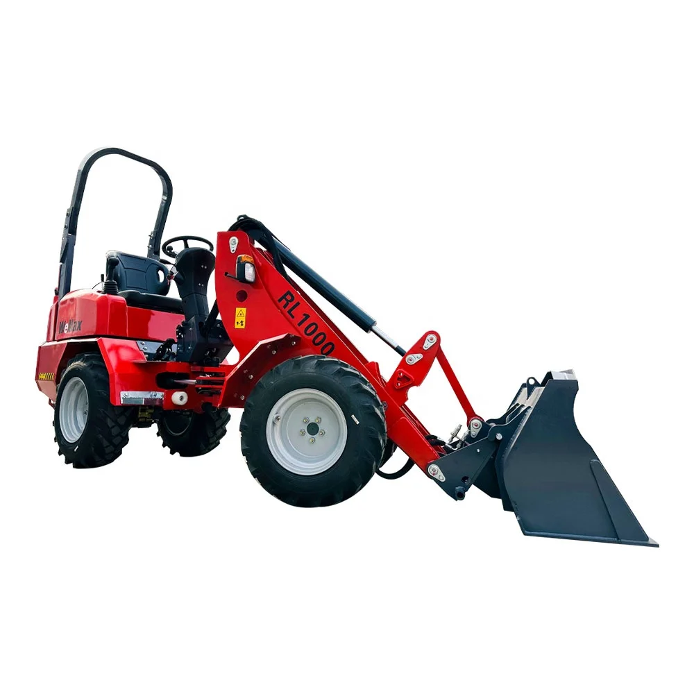 Rima Construction Machine 1000 kg Loading Mini Small Skid Steer Wheel Front Mini Loader
