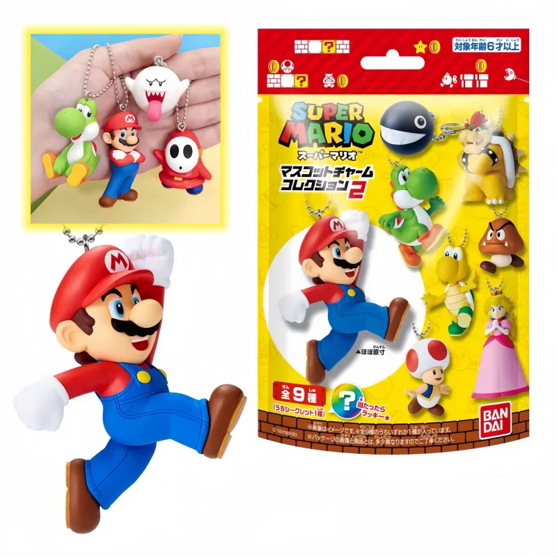 

In Stock Genuine Bandai Shokugan Super Mario Luigi Yoshi Toad Mini Blind Box Keychain Collectible Charm Pendant Case Decor Gift