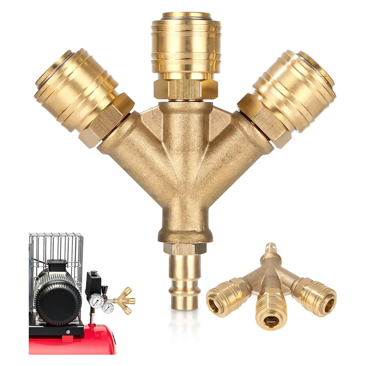 موزع الهواء المضغوط EULM ثلاثي مع وصلات، NW 7.2 1/4AG موزع توصيل سريع لخرطوم الهواء