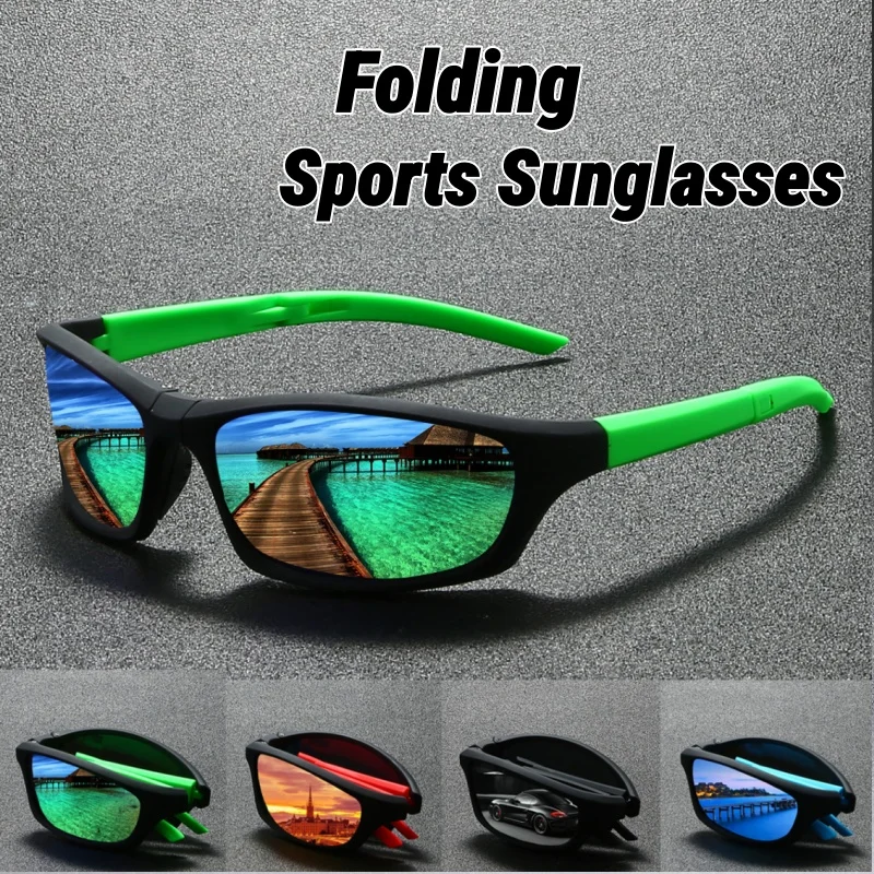 

Foldable Portable Sports Polarized Sunglasses Fashionable Men's Goggles Outdoor Cycling Travel UV-Protective Glasses for Wom