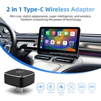 Adaptador inalámbrico CarPlay Dongle inteligente Android para coche con cable tipo c de fábrica, adaptador inalámbrico CarPlay 2 en 1 y Android Auto