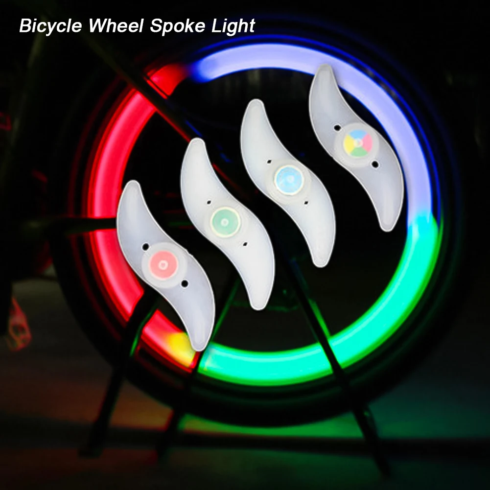 3 Lighting Mode LED Bicycle Wheel Spoke Light with Battery Waterproof Color Bike Safety Warning Light Cycling Light Accessories