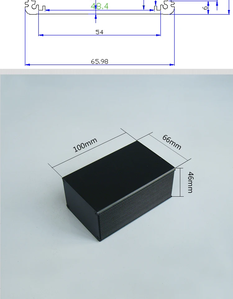 66 * 46 Aluminum Alloy Shell Power Chassis Aluminum Profile Shell Controller Instrumentation Aluminum Box 8183