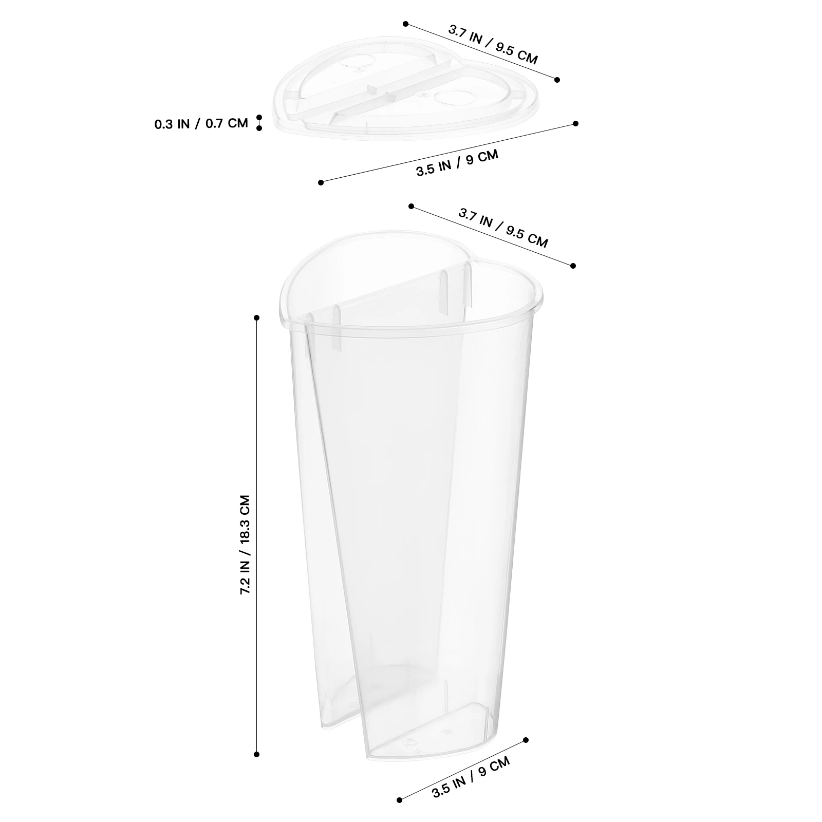 Heart- shaped Drinkss with Lids, 20PCS Disposable Plastic Drinks Clear Double Tea Drinks Smoothie Coffee Mug