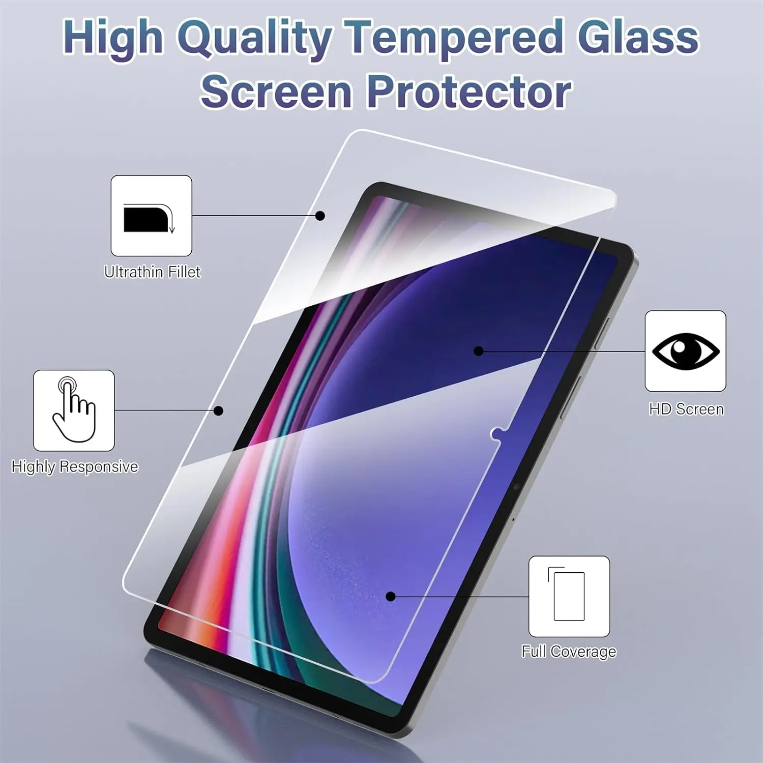 2pcs 9H Tempered Glass For Samsung Galaxy Tab S7 S8 S9 FE 11'' 10.9'' 2023 Clear Screen Protector Anti Scratch Protective Film