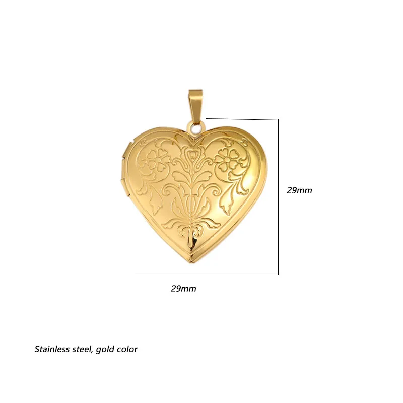 Everfast 10pc Big Heart Locket Stainless Steel Pendant Openable Photo Frame Charms Men Women Making Family Memories Jewelry Gift
