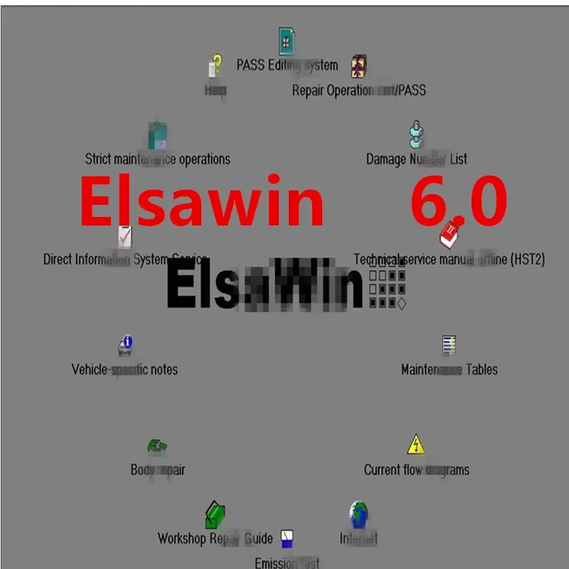 Perangkat Lunak Perbaikan Mobil Terbaru 2026 Elsawin 6.0 Etka 8.3 Katalog Suku Cadang Elektronik Elsa Win 6.0 Untuk V-W Untuk A-udi Perangkat Lunak Mobil
