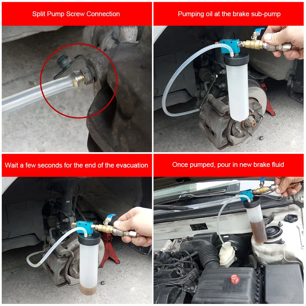 Car Brake Fluid Oil Change Tool Universal Automotive Hydraulic Clutch Pump Oil Bleeder Empty Exchange Drained Kit for Motorcycle