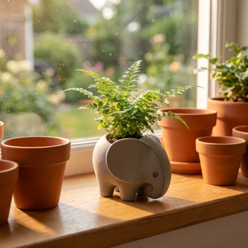 Plastic 3D Printed Elephant Flowerpot Succulent Planter Animal Design Mini Elephant Planter Pot Flower Pot Stands