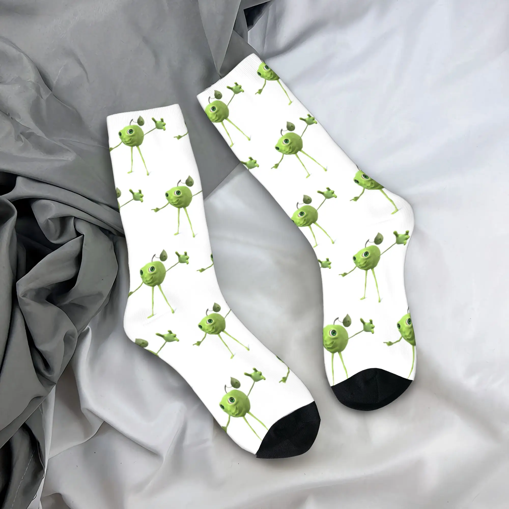 Funny Silly AI Apple Gen Z Meme Brainrot Humor Fruit Lovers Socks  Non Slip Stockings Men's Warm Soft Sports Socks Autumn Socks