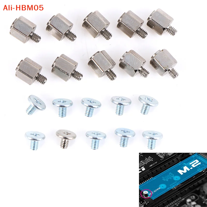 (HB05)10Set Mounting Stand Off Screw Hex Nut For A-SUS M.2 SSD Motherboard Hand Tool