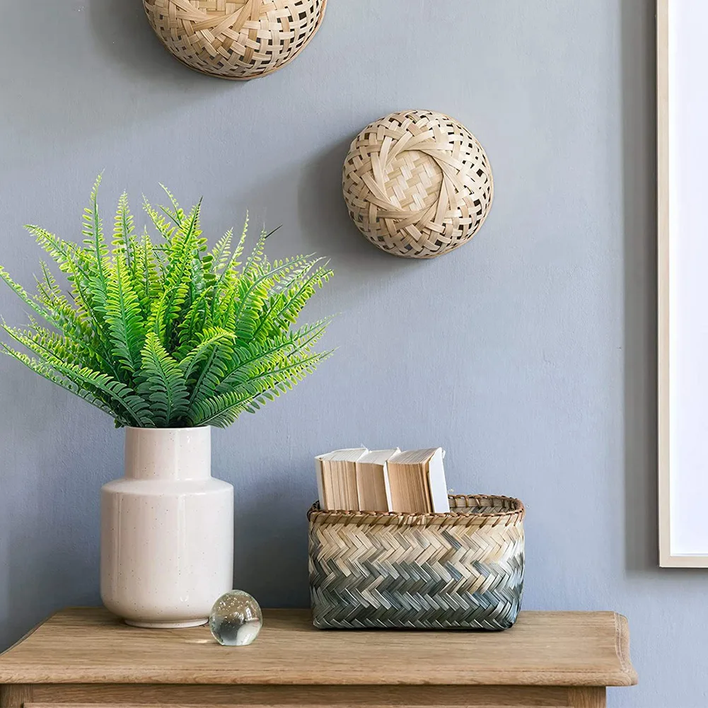 GOOD-18Pcs Artificial Ferns Plants Bushes Fake Boston Fern Shrubs Plastic Plant Greenery For Outdoor Indoor Home Garden Decor