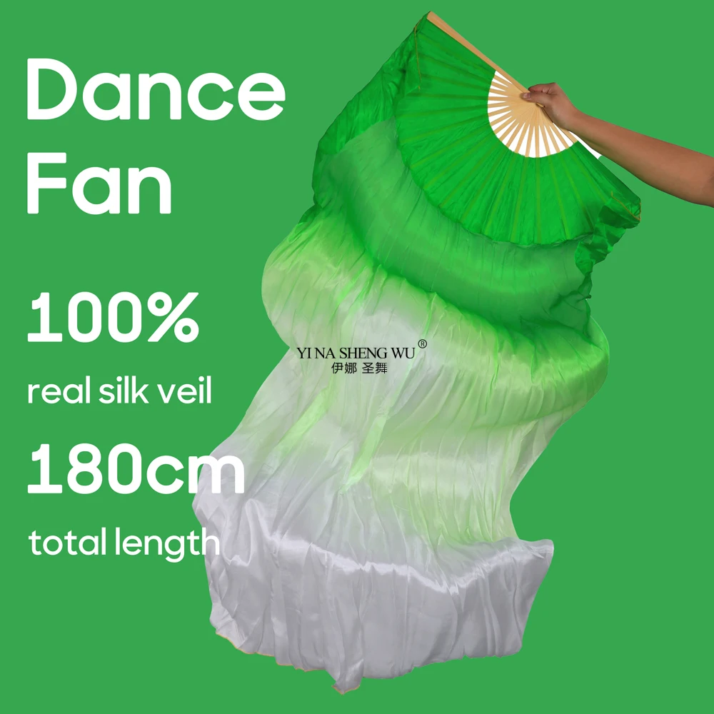 1 Pc Buikdans Fan Voor Vrouw 100% Echte Zijde Sluiers Vouwen Fan Danser Praktijk Props Stage Performance Accessoires dans Fans
