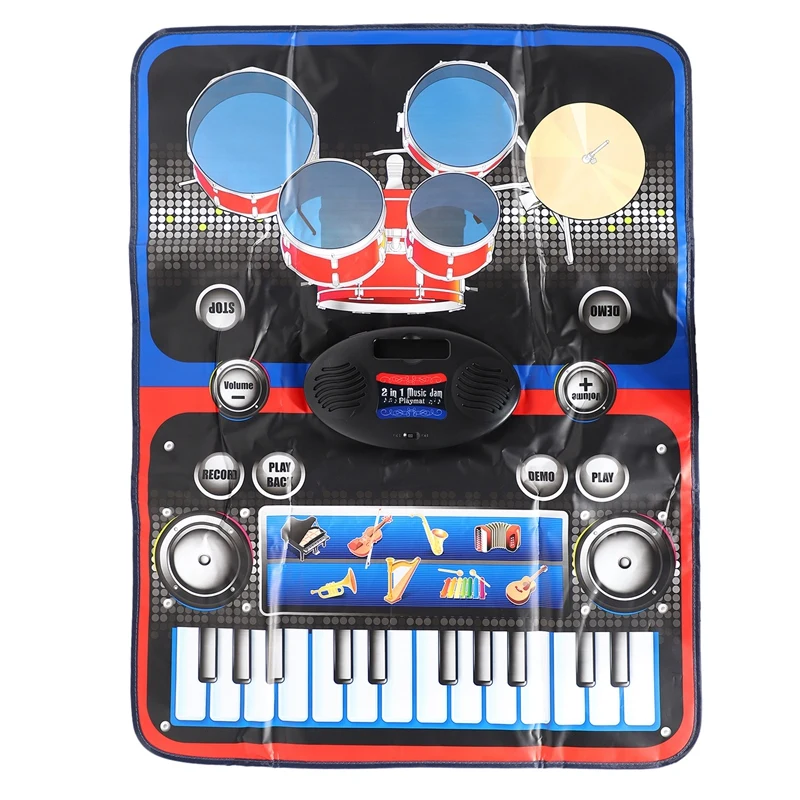 2 In 1 Children's Electric Dance Mat Home Multifunctional Jazz Drum Electric Piano Music Game Mat Blanket