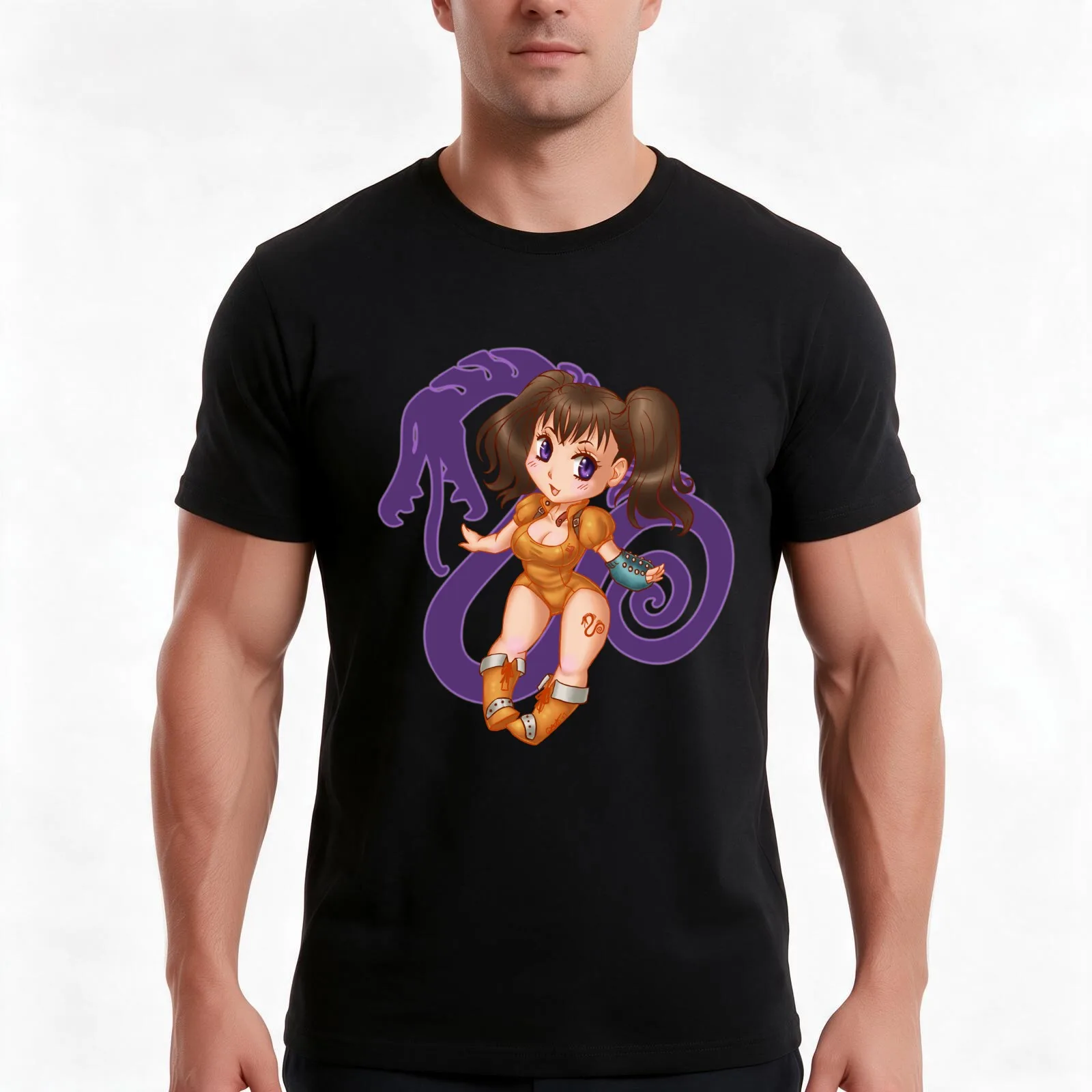 Serpent Sin of Envy: Diane T-Shirt, Summer Casual Cotton Tee, Oversized Streetwear Tops, Vintage Graphic Print, Unisex Men Women