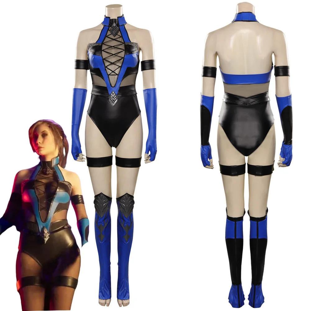 Mortal Kombat ata leena Kitana Cosplay Costume pour femme adulte, combinaison sexy, masque, tenue Nette, Halloween, carnaval imbibé