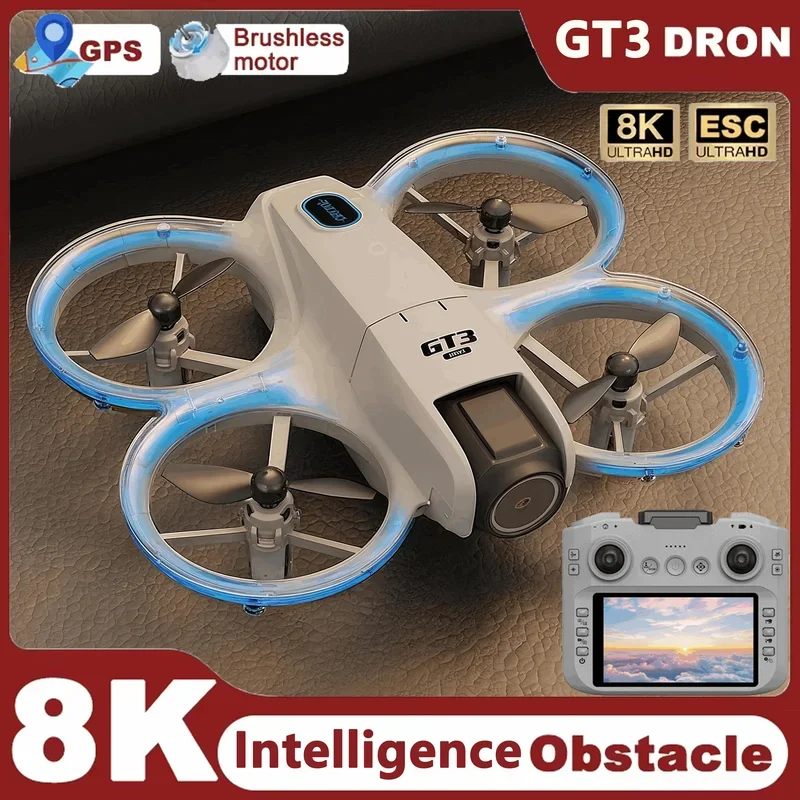 جديد GT3 RC الطائرة بدون طيار 8K 5G 2.4G GPS المهنية HD التصوير الجوي طائرات التحكم عن بعد HD كاميرات مزدوجة كوادكوبتر اللعب الهدايا