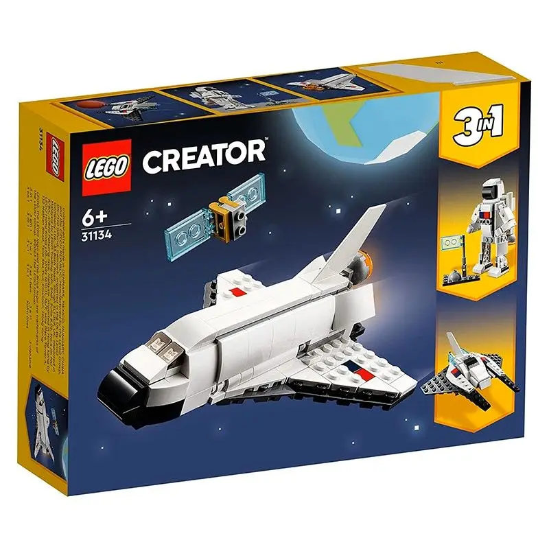 

LEGO 31134 Creator 3 in 1 Space Shuttle Building Toy for Kids, Creative Gift Idea for Boys and Girls Ages 6 and Up