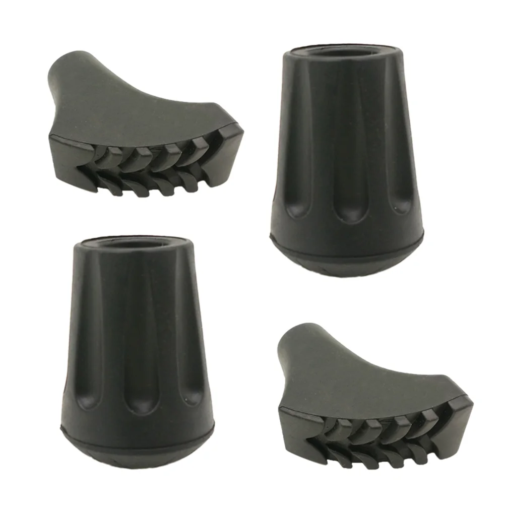 4 Pcs Replacement Rubber Tips Set For Trekking Poles Heavy Duty Thickened Pole Tip Protectors Absorbing Adds Grip And Traction