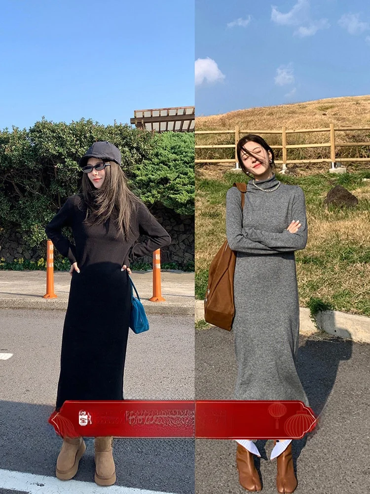 

Warm Wool Blend High Ne Knitted Dr Slim Straight Cut Versatile Base Layer Dr Ci Commute Casual Autumn Winter Ladies