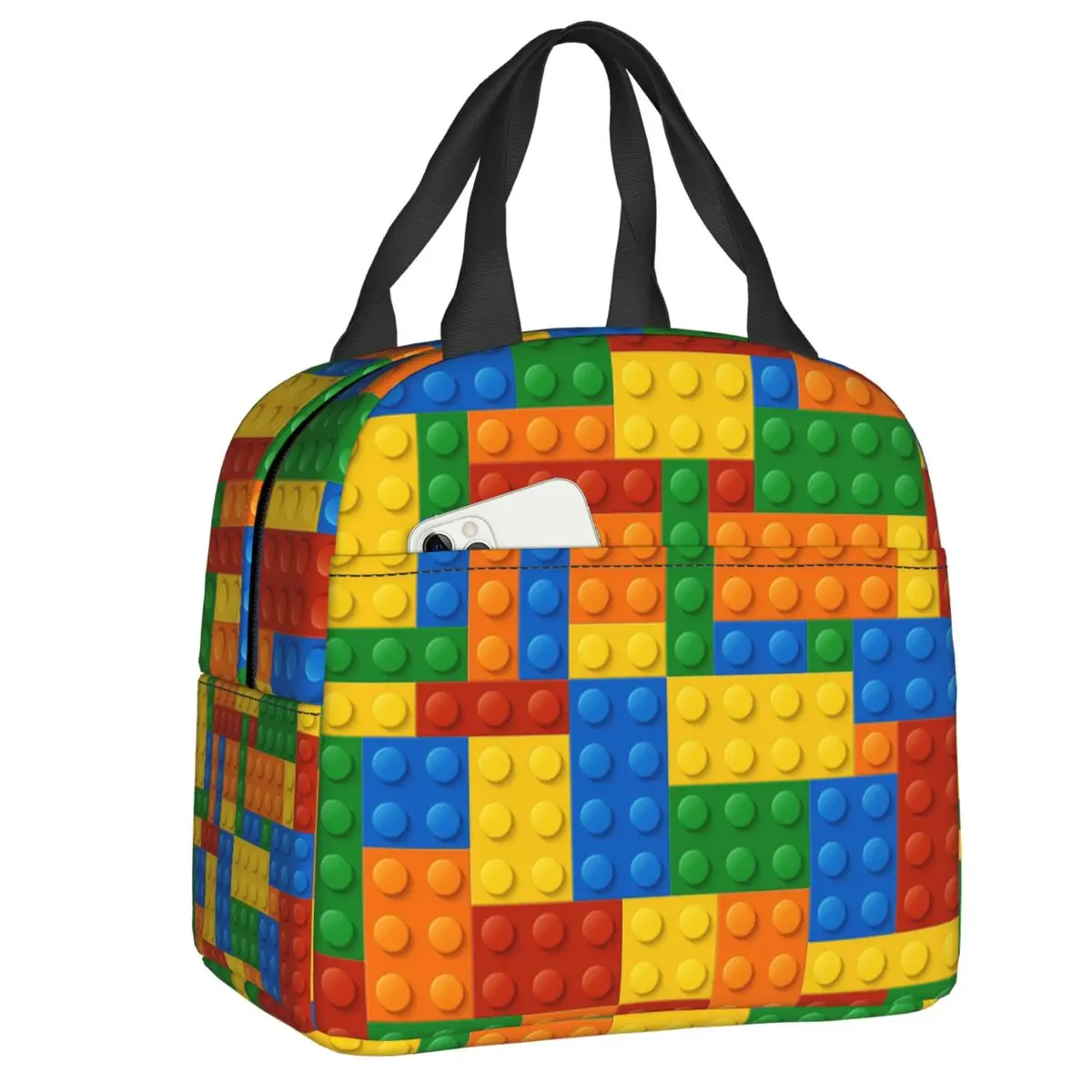 

Сумка для обеда с строительными блоками на заказ, женский портативный холодильник, термоизолированный ланч-бокс для работы, путешествий, многофункциональная коробка для еды Bento