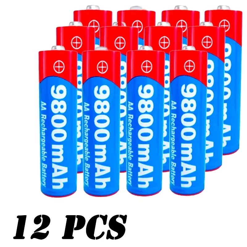 100% New AA rechargeable 1.5V 9800mAh 1.5V New Rechargeable AA battery for led light toy Camera Microphone battery