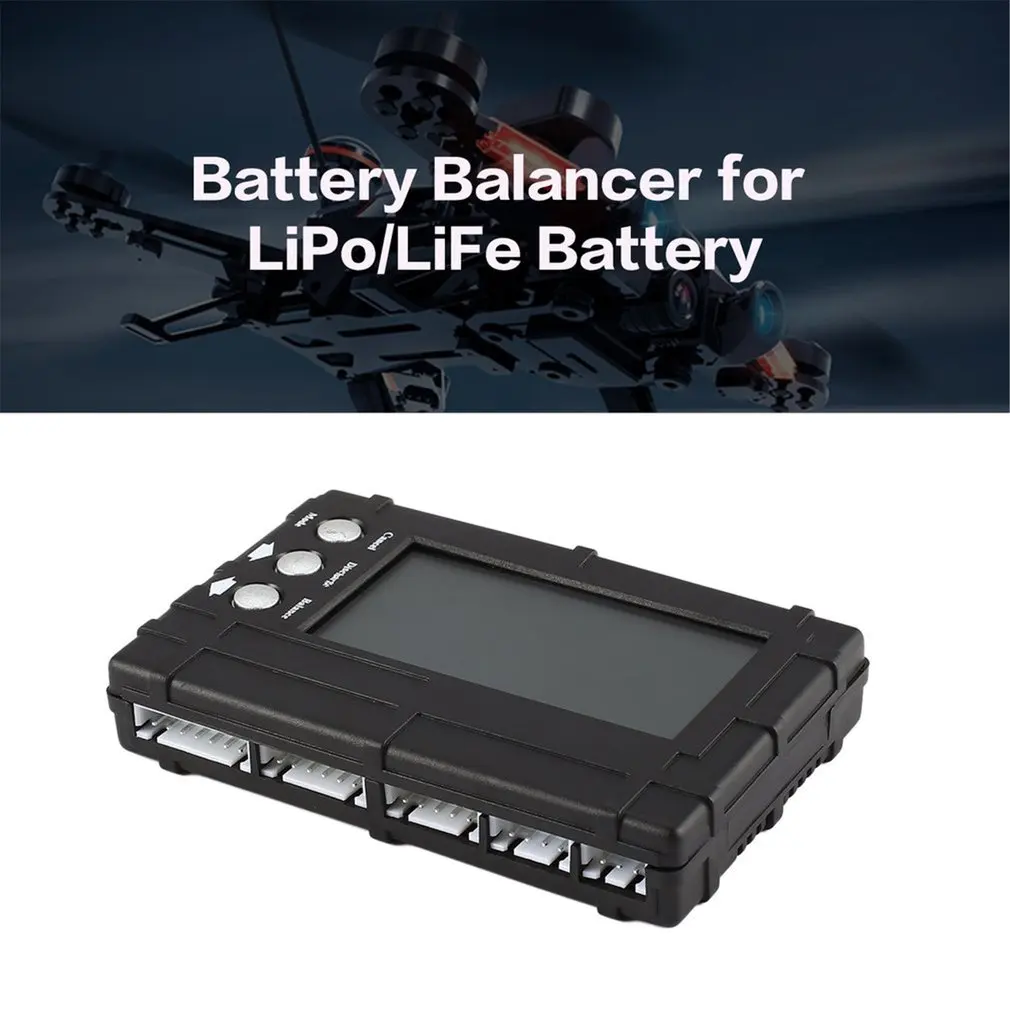 3in1 Battery Balancer LiPo/LiFe 2-6s Balancing Discharger Voltage Meter Tester LCD Screen Register JST Connector for RC Model