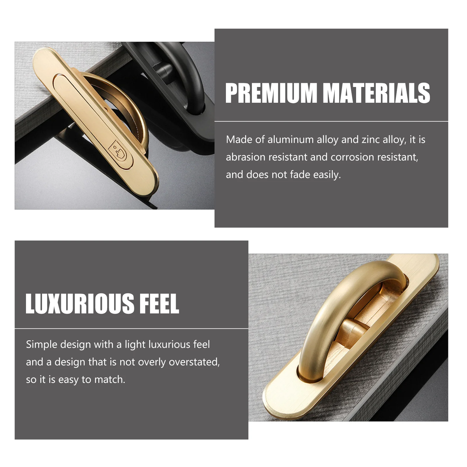 

Recessed Door Handles Aluminum Zinc Alloy Modern Minimalist Smooth Touch Design for Cabinet Drawer Tatami Sliding Barn Folding