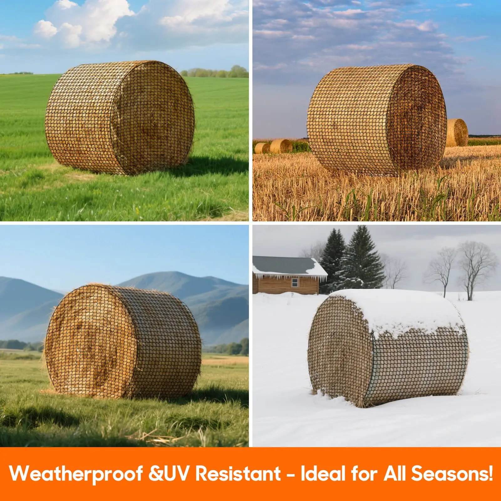 شبكة قش مستديرة من النايلون الأسود بطول 5 × 5 أقدام مع خدمة قطع للماشية #6