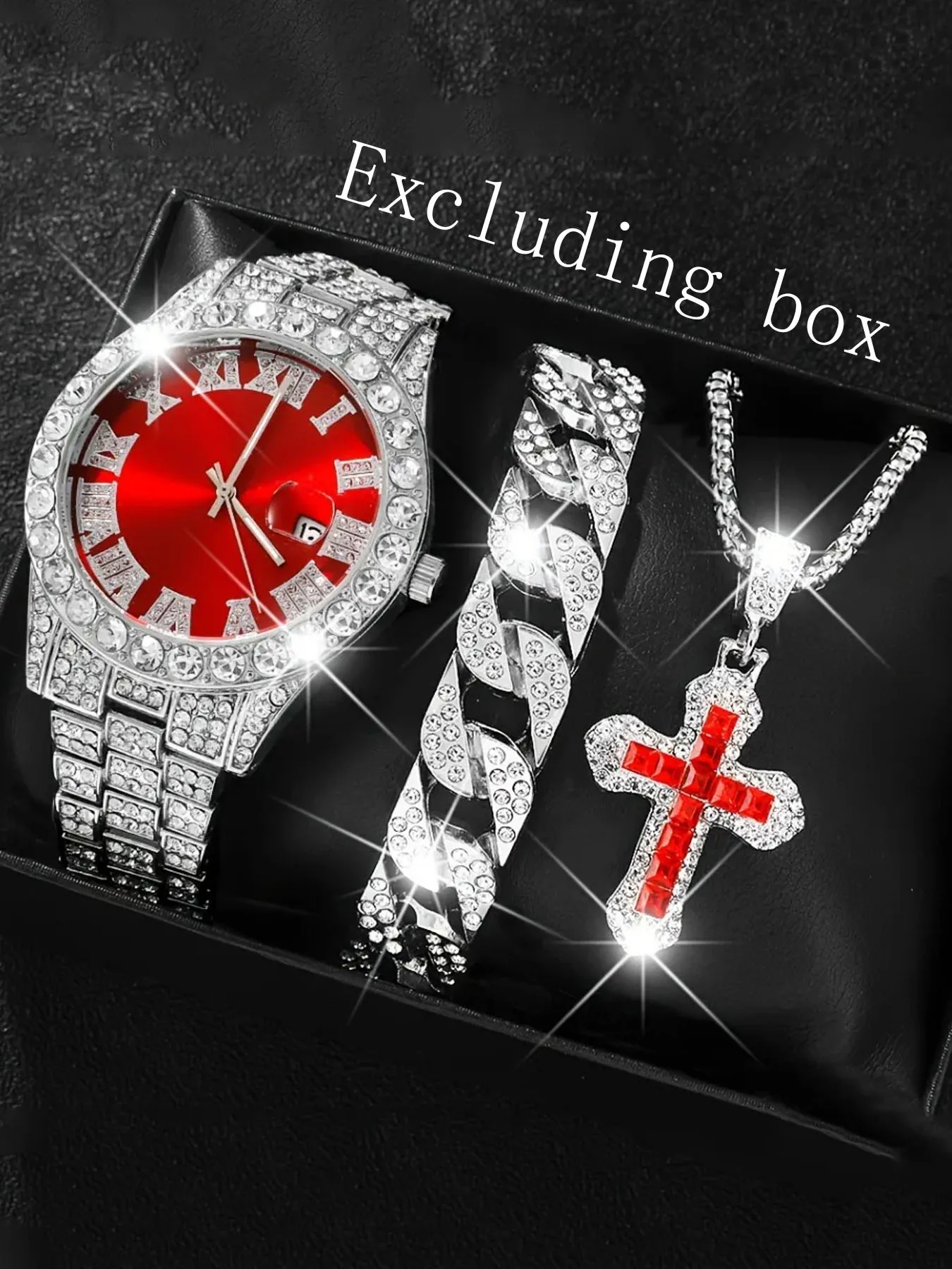 

Лидер продаж, новые мужские часы с водным призраком, большие водные инкрустированные бриллиантами, римские часы с календарем, мужские золотые часы, набор