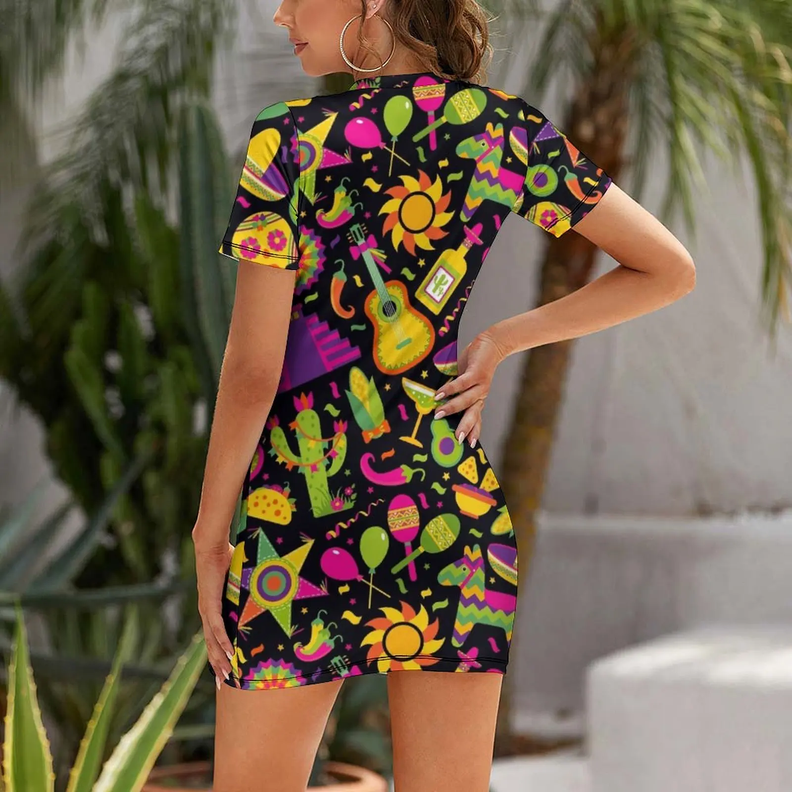 Cinco de Mayo Pattern Short Sleeved Dress clothes for women elegant women's dresses for wedding