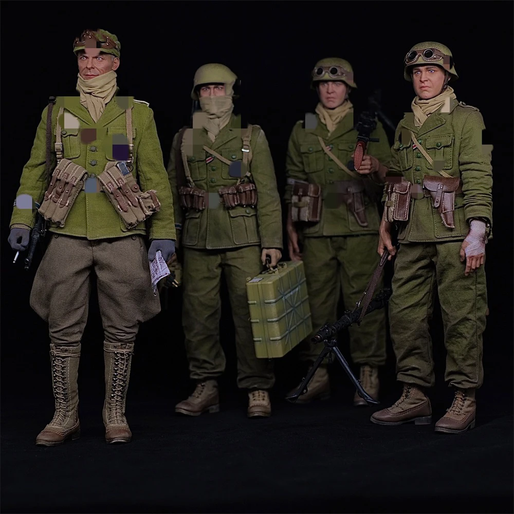 1/6 DID D80158 WWII Series North African Machine Gunner Beas Full Set Moveable Action Figures with MG34 Model For Fans Collect