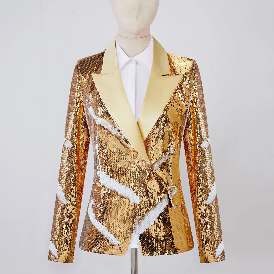 

2024 Women's Two-Color Sequined blazer Fashion Design Sequin Casual Studio blazer