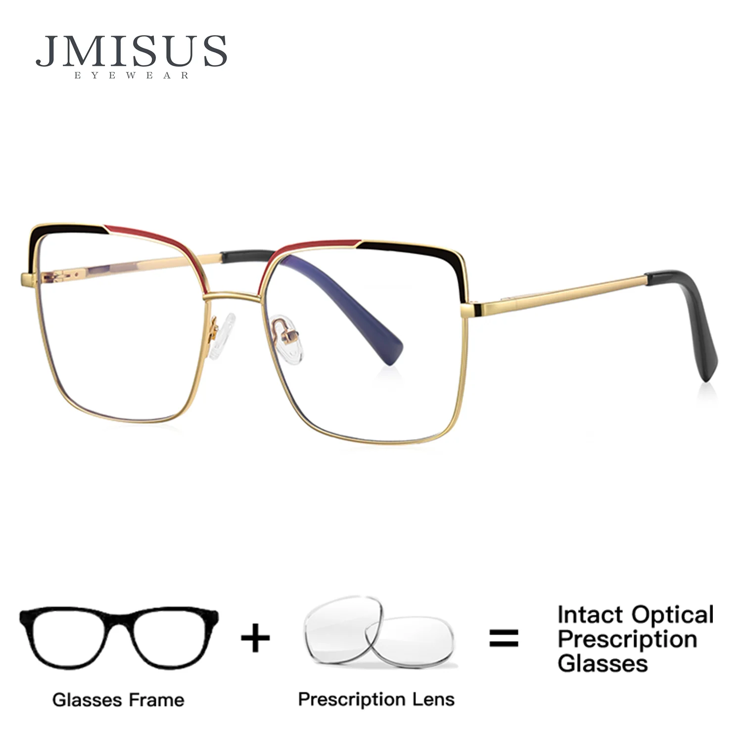 

JMISUS British Style Square Photochromic Prescription Sunglasses 2026 Women Fashion Geometry Custom Optical Eyewear