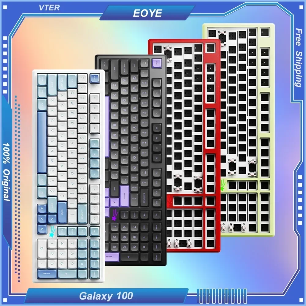 vter galaxy100 liga de aluminio teclado mecanico 100 layout rgb junta suporte eixo personalizado troca quente com fio sem fio escritorio diy 01