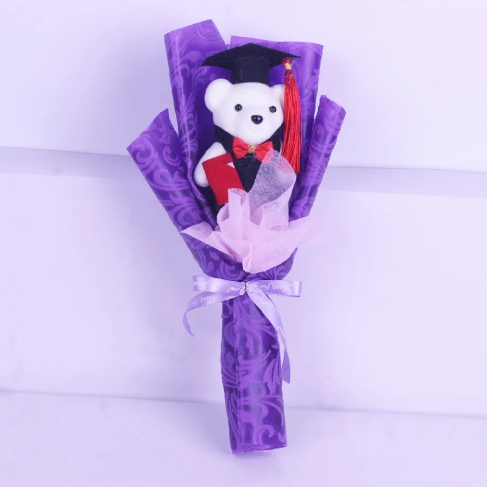 Creative Bouquet Decoration Graduation Bear Bouquet Bear Cartoon Bear Bouquet Lovely Elegant Doctoral Bear Valentine'S Day
