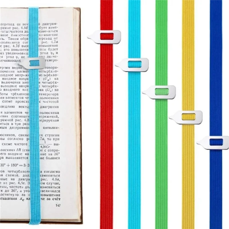 

5 шт. выдвижной зажим для книг эластичная лента указатель закладка для чтения канцелярские принадлежности