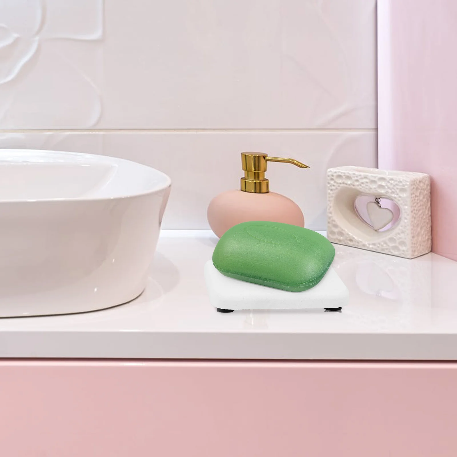 

4Pcs Diatomite Absorbent Coaster Instant Dry Sink Cup Holder Bathroom Countertop Nonslip Pad Soap Dish Mat Organizer